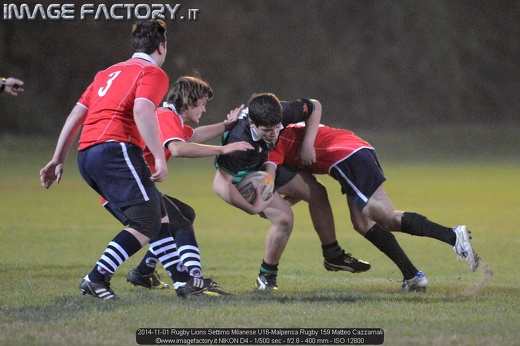 2014-11-01 Rugby Lions Settimo Milanese U16-Malpensa Rugby 159 Matteo Cazzamali